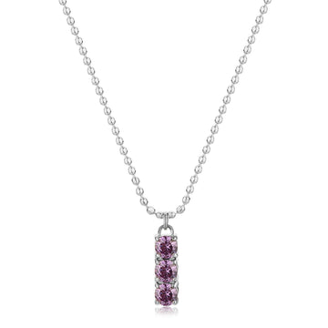 Collana donna S'agapõ Dazzly in acciaio con zircone trilogy viola SDZ08-1