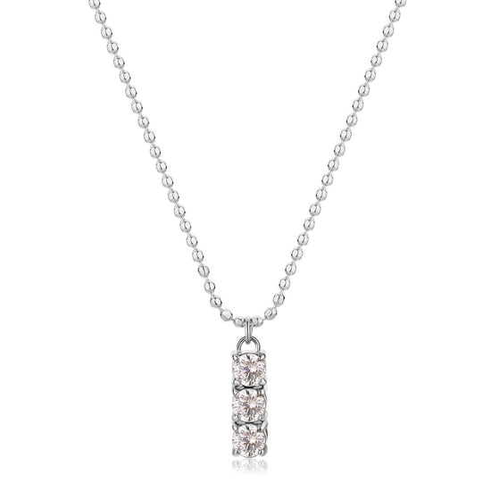 Collana donna S'agapõ Dazzly in acciaio con zircone trilogy bianco SDZ10-1