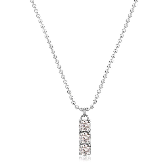 Collana donna S'agapõ Dazzly in acciaio con zircone trilogy bianco SDZ10-1