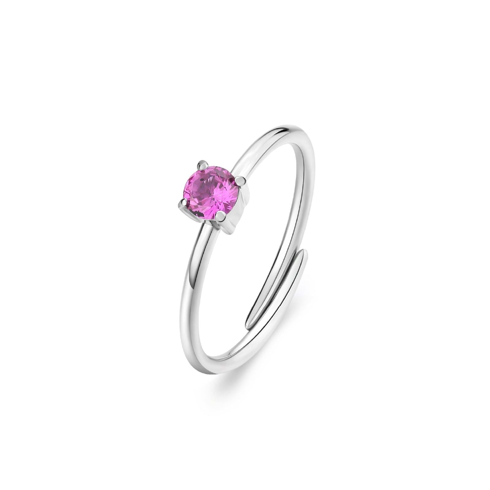Anello solitario donna S'agapõ Dazzly in acciaio con zircone rosa SDZ32-1
