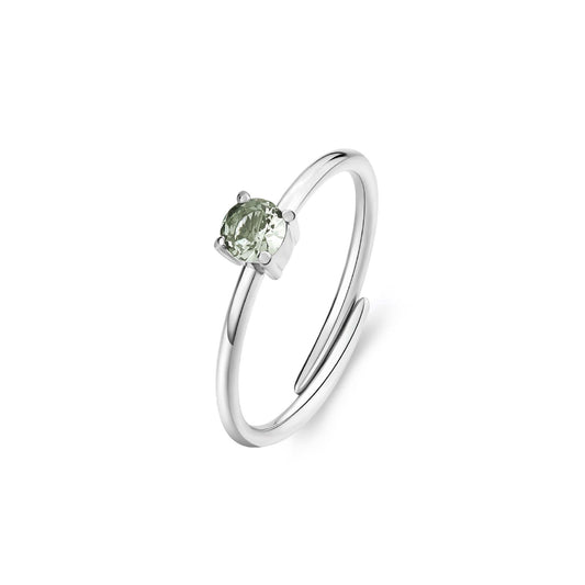 Anello solitario donna S'agapõ Dazzly in acciaio con zircone verde SDZ36-1