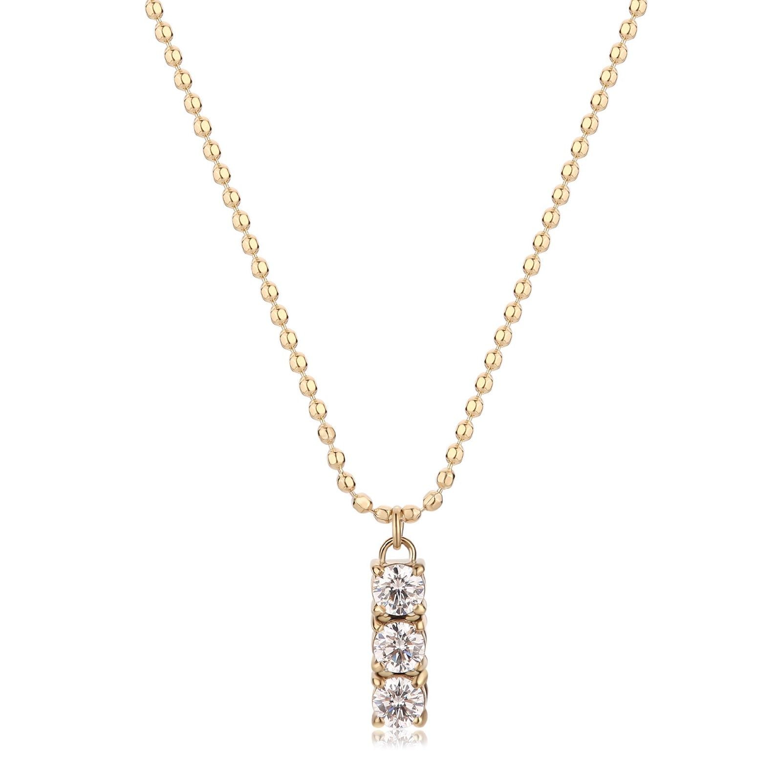 Collana donna S'agapõ Dazzly in acciaio dorato con zircone trilogy bianco SDZ44-1