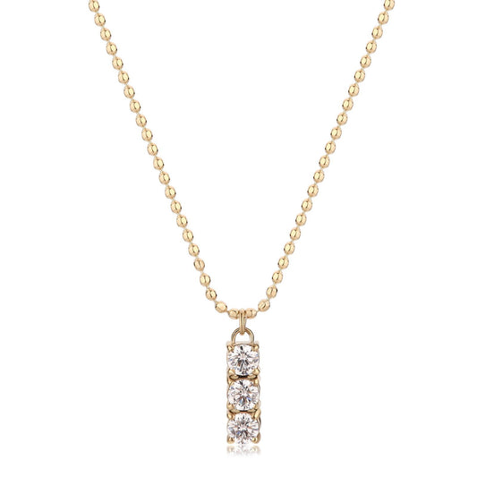 Collana donna S'agapõ Dazzly in acciaio dorato con zircone trilogy bianco SDZ44-1