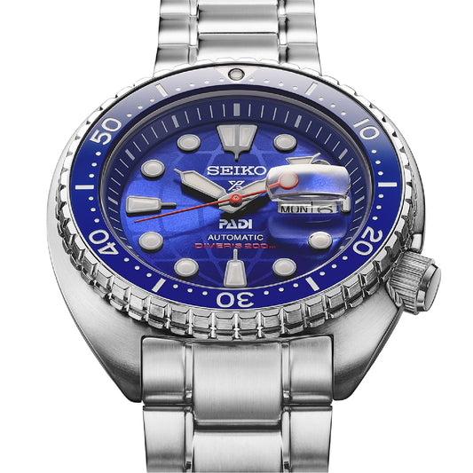 Orologio automatico Seiko Prospex Mare in acciaio e blu MISURA UNICA