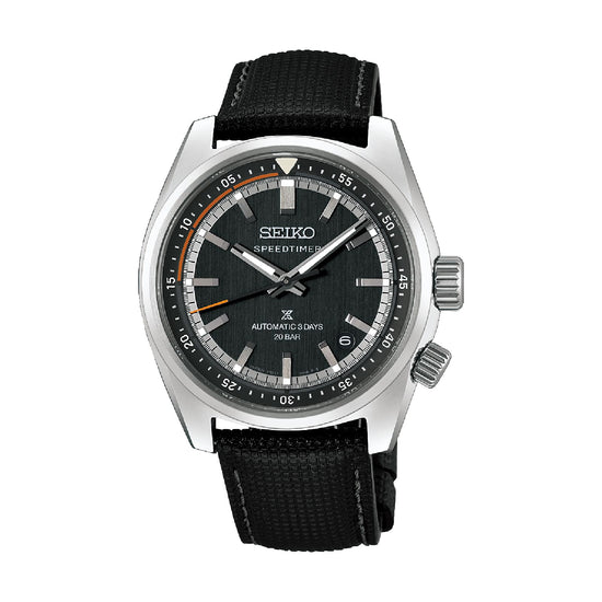 Orologio solo tempo Seiko Prospex in acciaio e pelle nera MISURA UNICA
