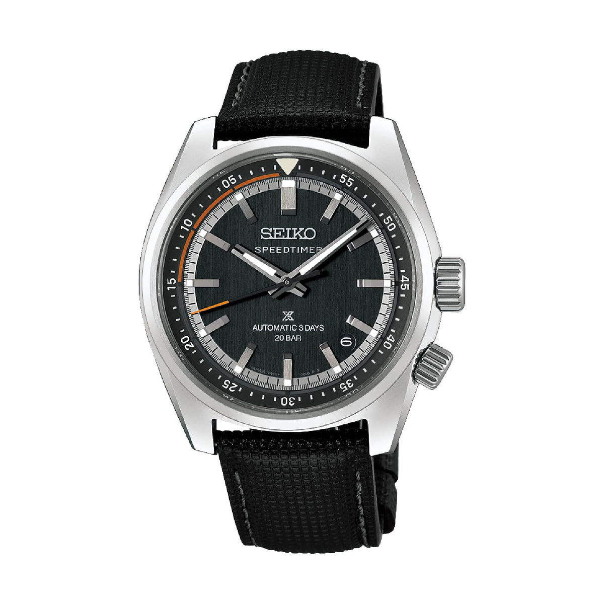 Orologio solo tempo Seiko Prospex in acciaio e pelle nera MISURA UNICA