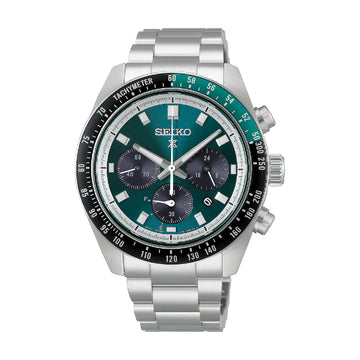 Orologio cronografo Seiko Prospex in acciaio nero e verde MISURA UNICA