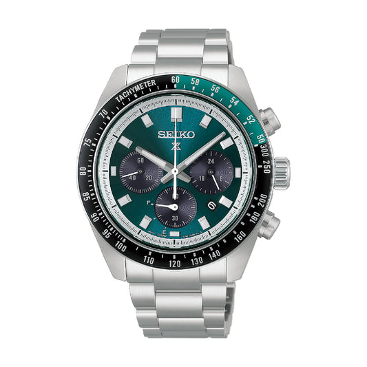 Orologio cronografo Seiko Prospex in acciaio nero e verde MISURA UNICA