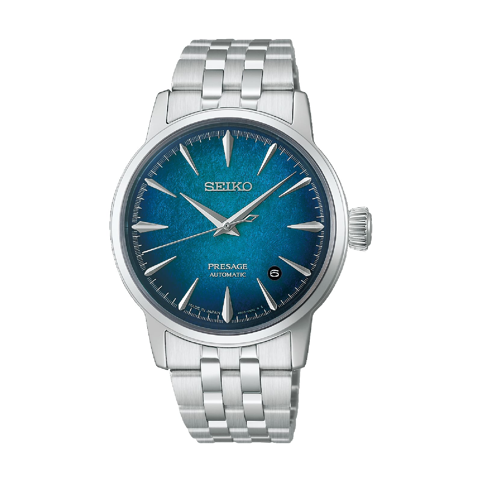 Orologio solo tempo Seiko Presage in acciaio e azzurro MISURA UNICA