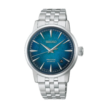 Orologio solo tempo Seiko Presage in acciaio e azzurro MISURA UNICA