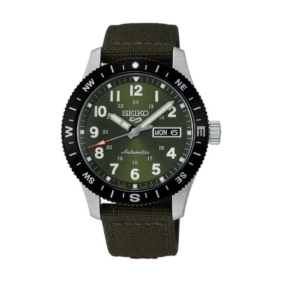Orologio Seiko 5 Sports Auto in acciaio e quadrante verde MISURA UNICA