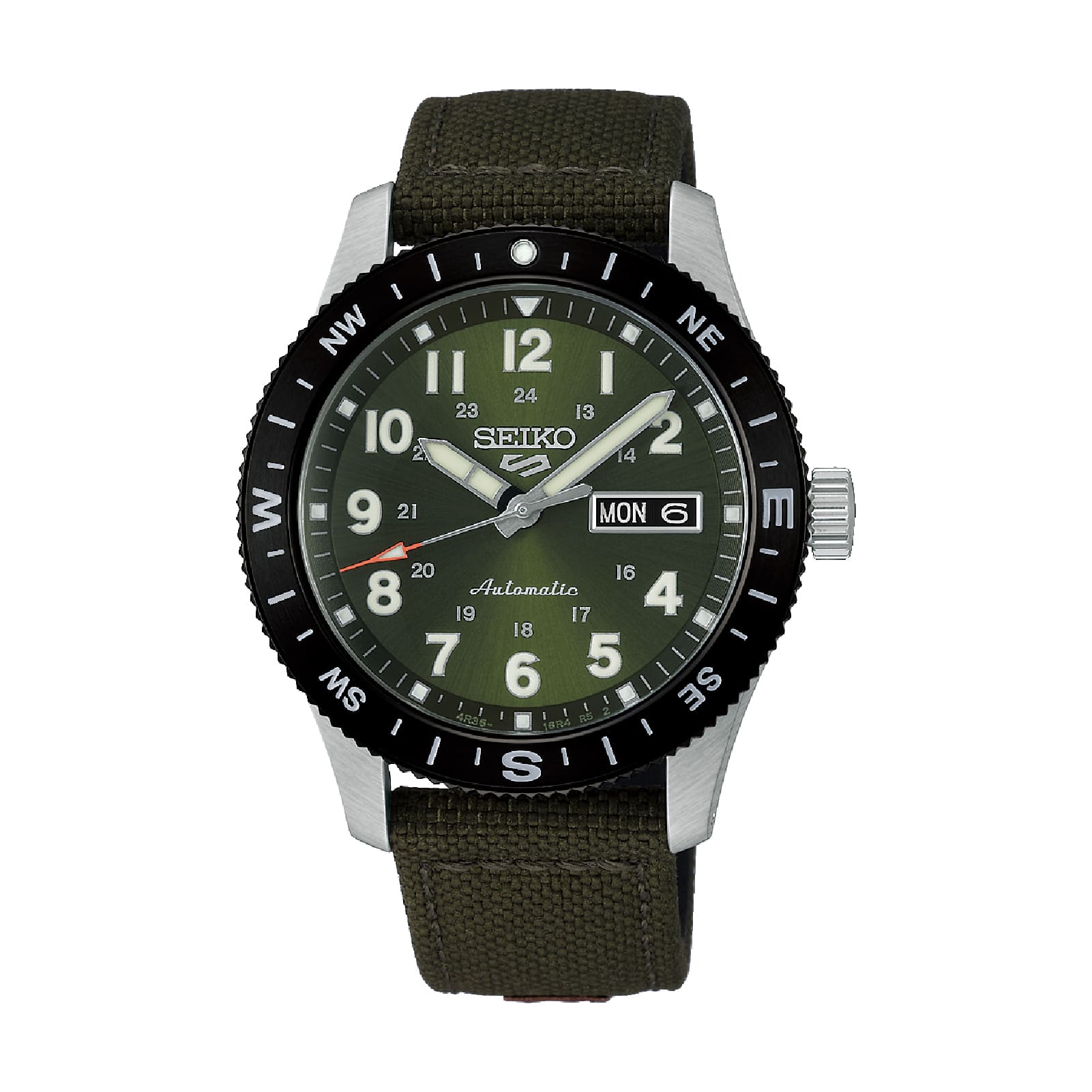Orologio Seiko 5 Sports Auto in acciaio e quadrante verde MISURA UNICA