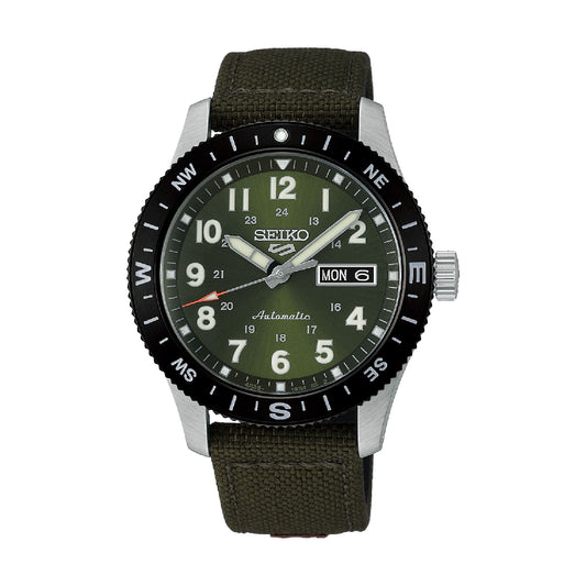 Orologio Seiko 5 Sports Auto in acciaio e quadrante verde MISURA UNICA