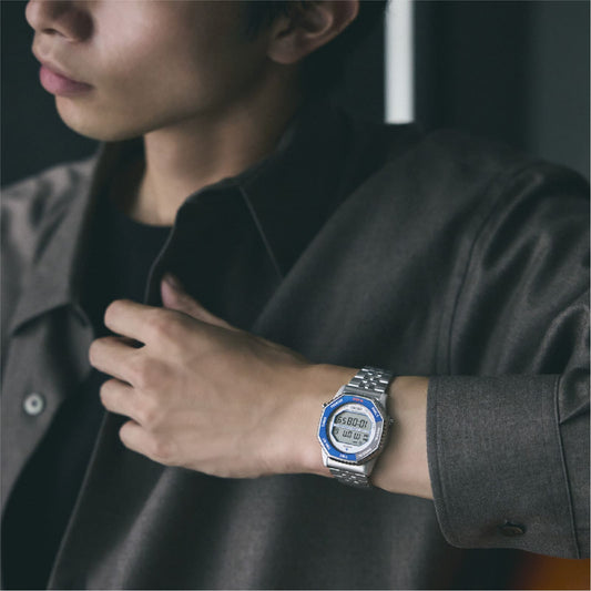 Orologio cronografo Seiko Sport in acciaio con dettagli blu MISURA UNICA