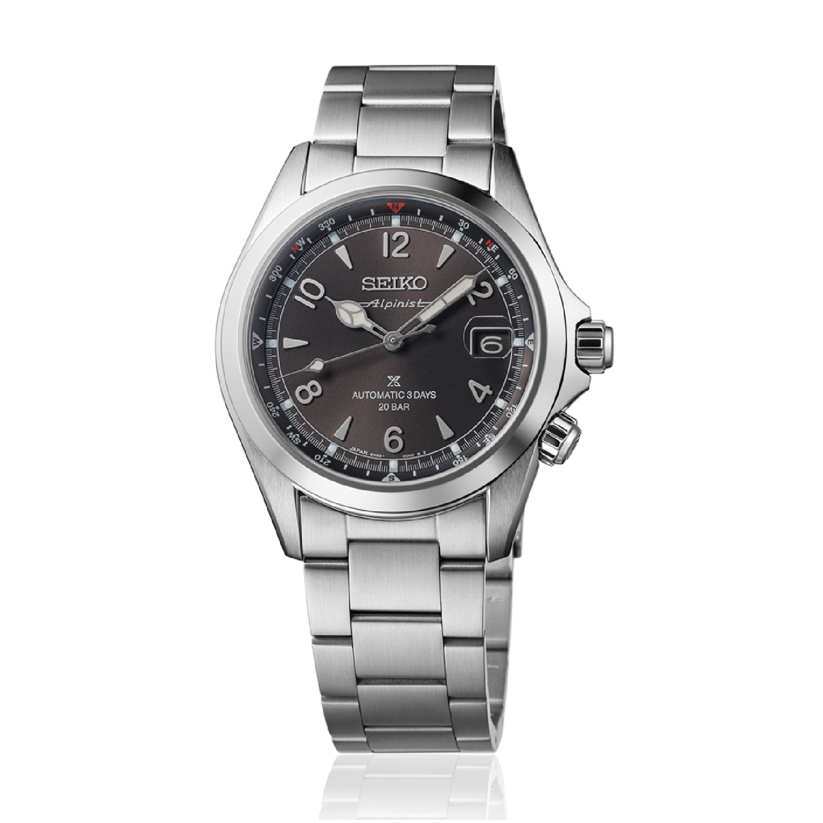 Orologio SEIKO Prospex Alpinist in acciaio con quadrante nero MISURA UNICA