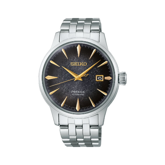 Orologio automatico Seiko in acciaio argento e nero da uomo SE.SRPK93J1