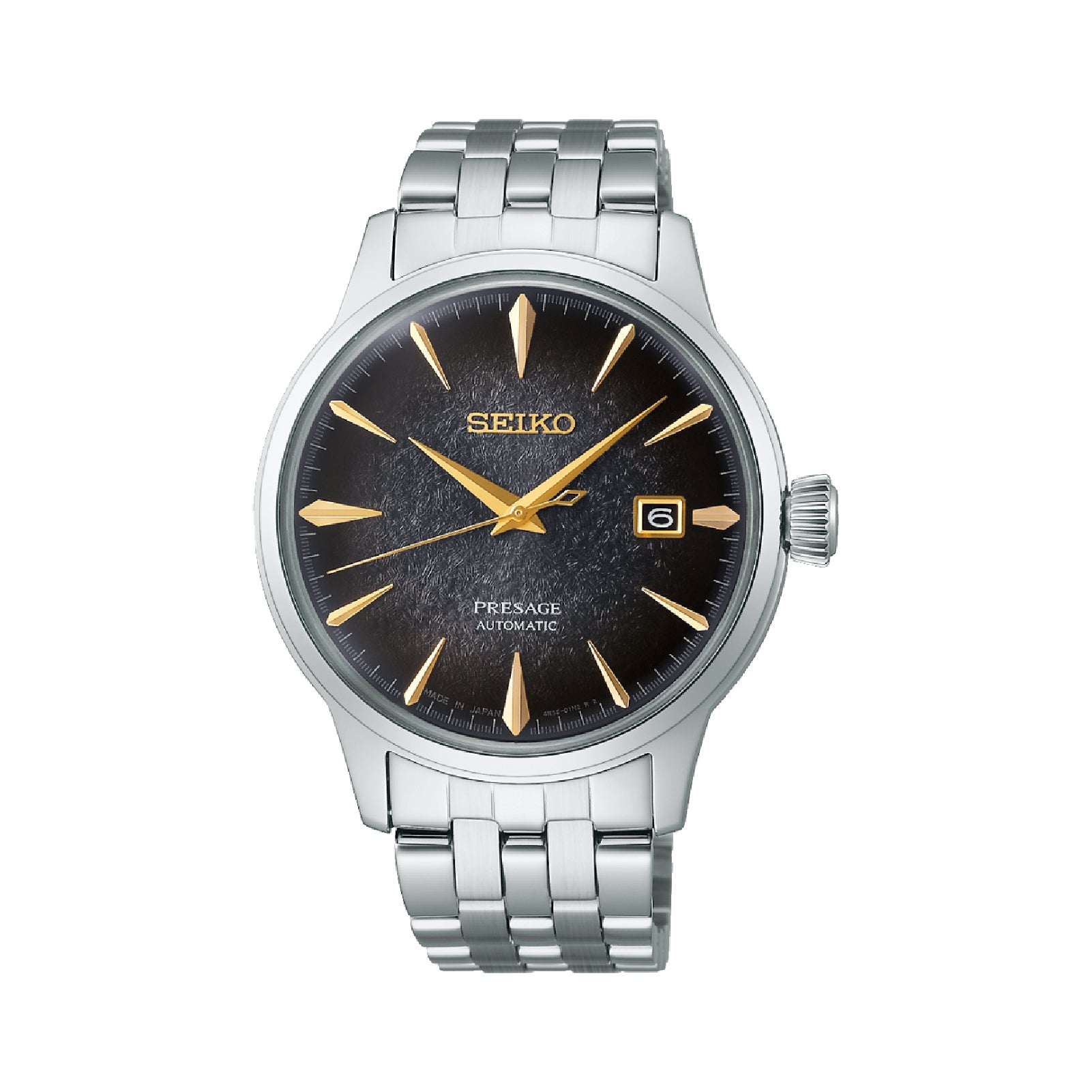 Orologio automatico Seiko in acciaio argento e nero da uomo SE.SRPK93J1