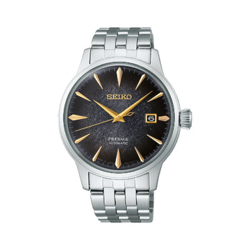 Orologio automatico Seiko in acciaio argento e nero da uomo SE.SRPK93J1