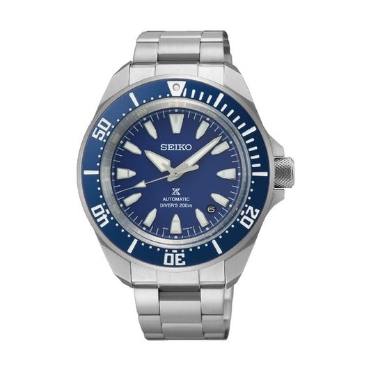 Orologio automatico da uomo Seiko in acciaio con quadrante blu