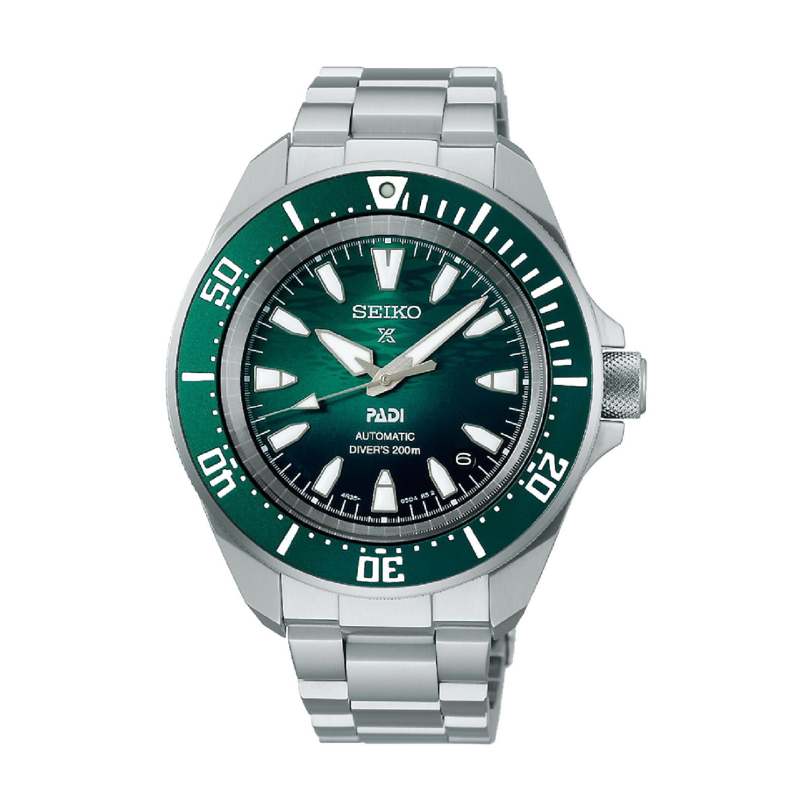 Orologio automatico da uomo Seiko in acciaio con quadrante verde