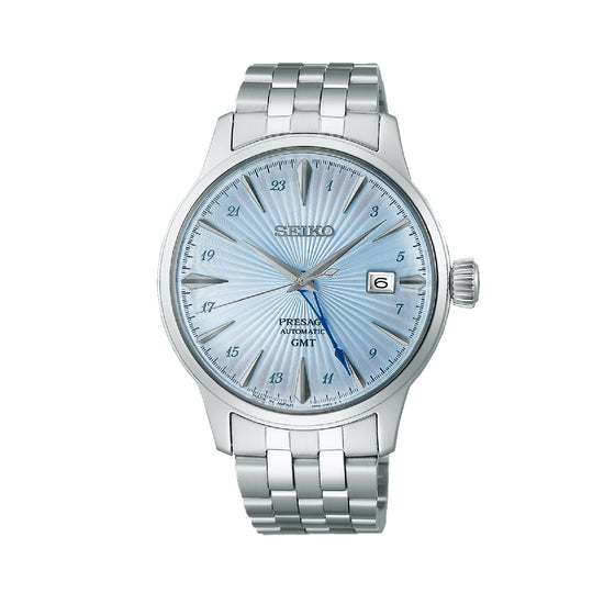 Orologio automatico Seiko in acciaio argento e azzurro da uomo SE.SSK037J1