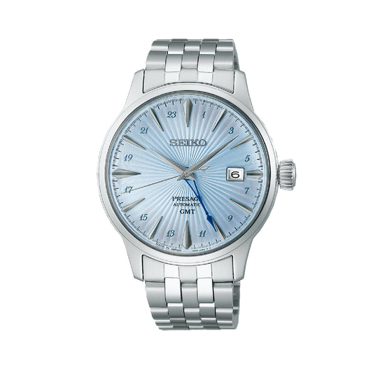 Orologio automatico Seiko in acciaio argento e azzurro da uomo SE.SSK037J1