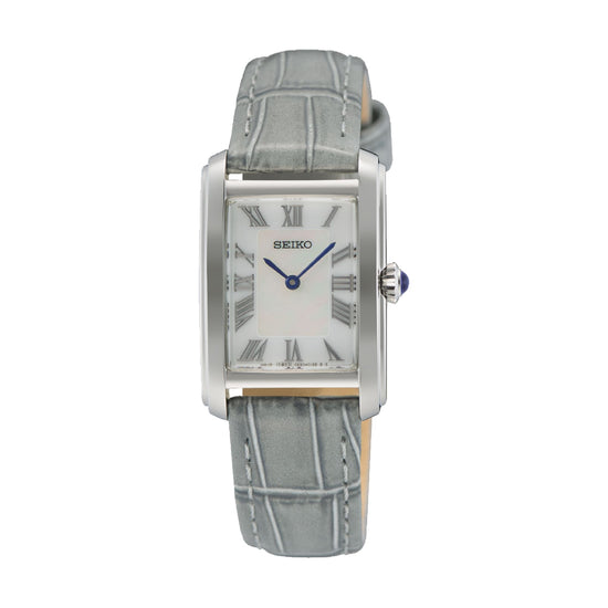 Orologio solo tempo da donna Seiko in acciaio e pelle di colore grigio