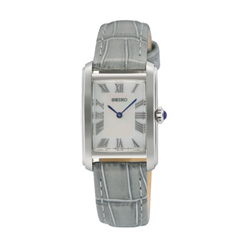 Orologio solo tempo da donna Seiko in acciaio e pelle di colore grigio