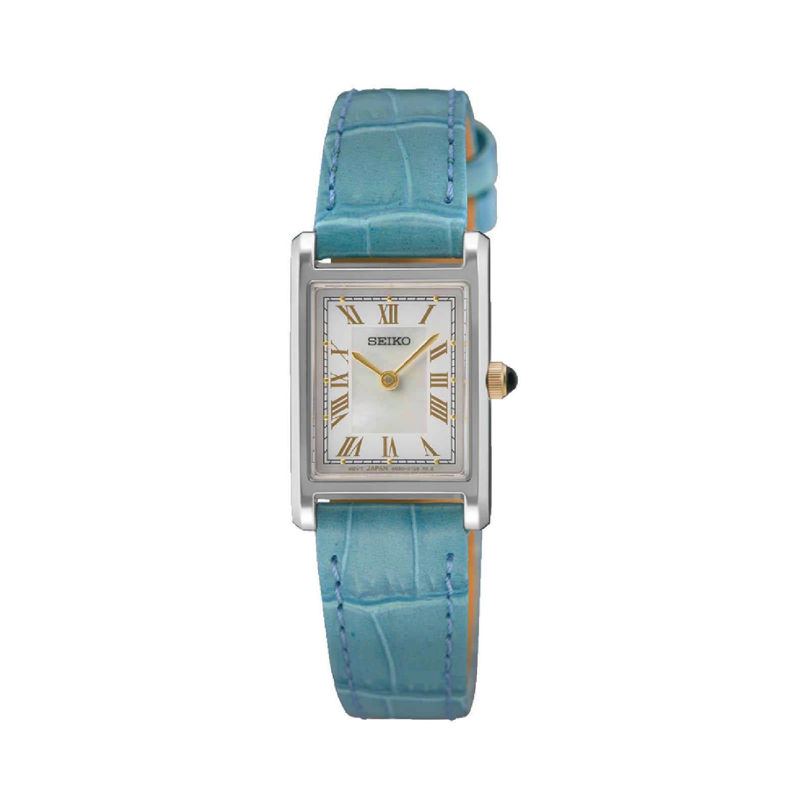 Orologio solo tempo donna Seiko in acciaio e pelle azzurra MISURA UNICA