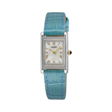 Orologio solo tempo donna Seiko in acciaio e pelle azzurra MISURA UNICA