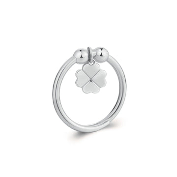 Anello donna S'agapõ Feelings acciaio ciondolo quadrifoglio SFE34-1