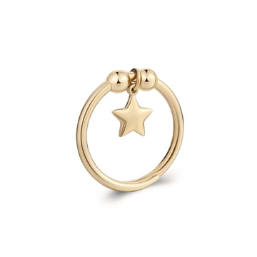 Anello donna S'agapõ Feelings acciaio oro ciondolo stella SFE36-1