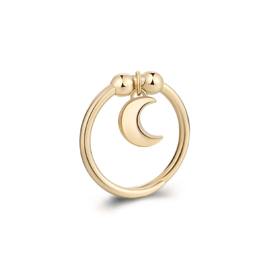 Anello donna S'agapõ Feelings acciaio oro ciondolo luna SFE37-1