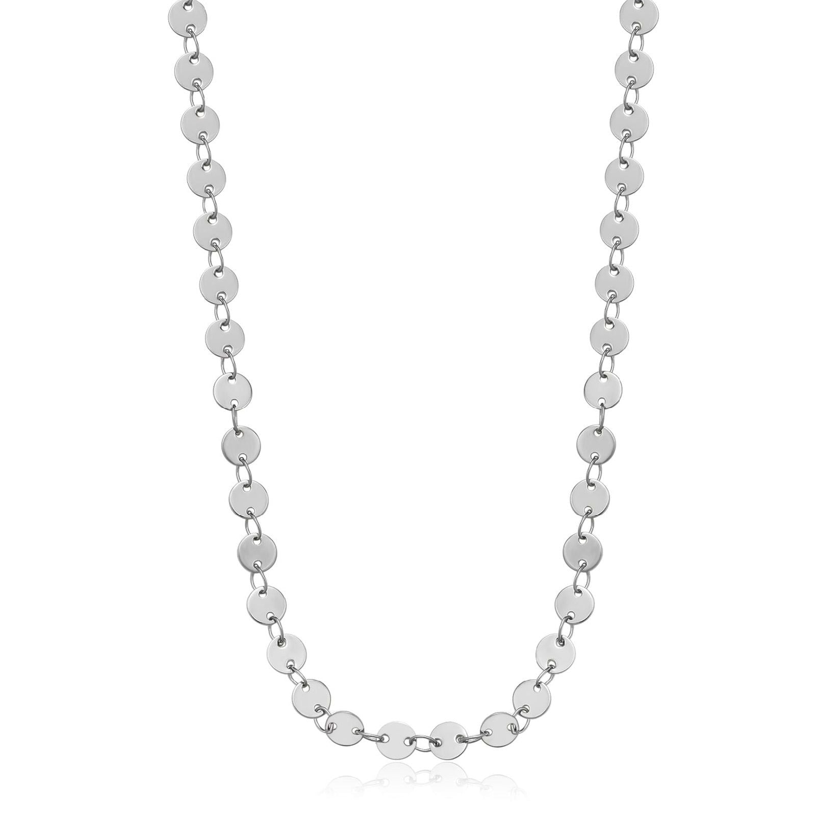 Collana donna S'agapõ Chunky in acciaio con catena a dischetti SHK80-1