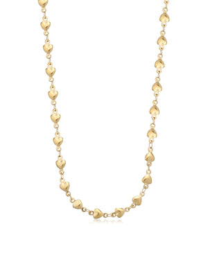 Collana girocollo donna della collezione S'agapõ Chunky realizzato in acciaio dorato caratterizzato da catena a cuori SHK83