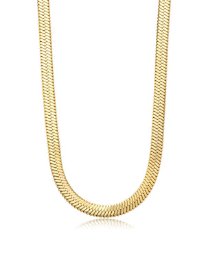 Collana girocollo donna della collezione S'agapõ Chunky realizzato in acciaio dorato caratterizzato da catena snake piatta SHK85