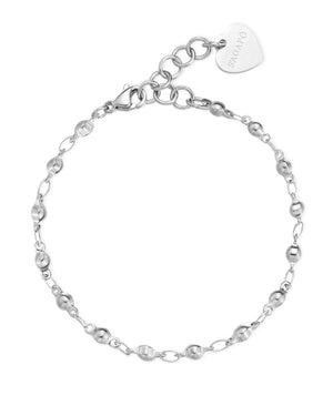 Bracciale catena donna della collezione S'agapõ Chunky realizzato in acciaio caratterizzato da catena con pallini con ciondolo a cuore SHK92
