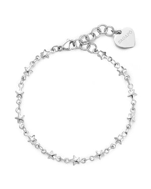 Bracciale catena donna della collezione S'agapõ Chunky realizzato in acciaio caratterizzato da catena a stelle con ciondolo a cuore SHK94