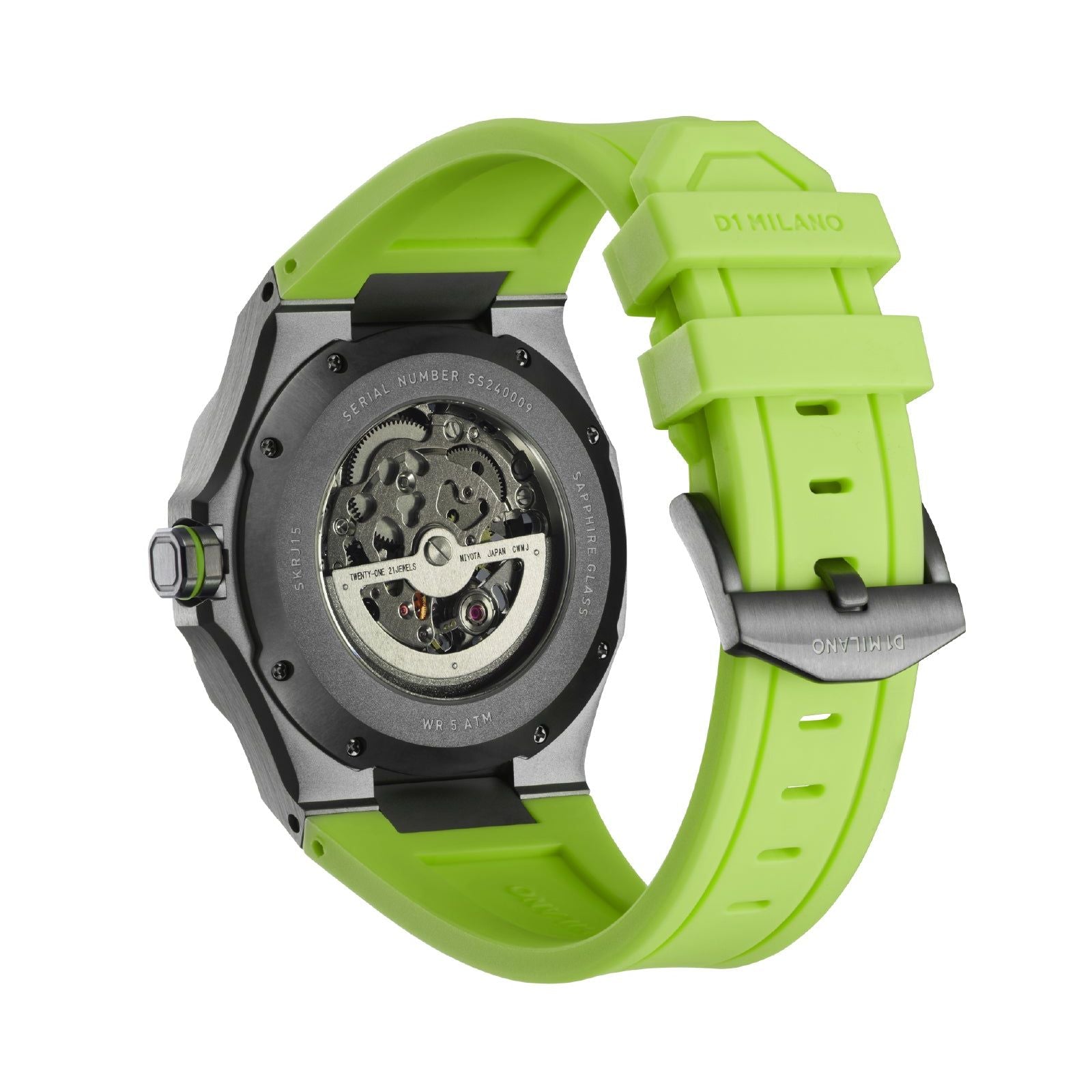 Orologio D1 Milano Slice Lime uomo cinturino verde lime e cassa 41,5 mm SKRJ15-3