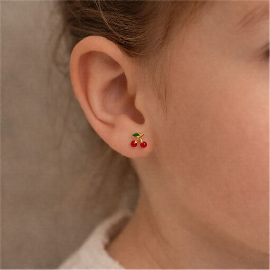 Orecchini a lobo Joy Gioielli oro giallo 18 kt con ciliegia MISURA UNICA