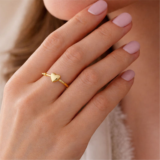 Anello Joy Gioielli oro giallo 18 kt  con cuore centrale SU MISURA