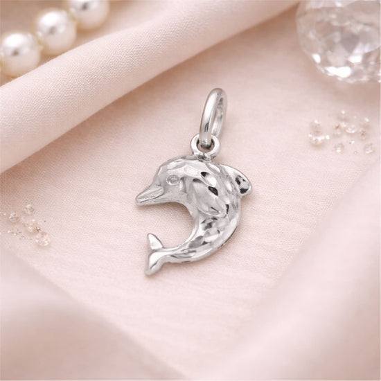 Ciondolo Joy Gioielli oro bianco 18 KT con delfino diamantato MISURA UNICA
