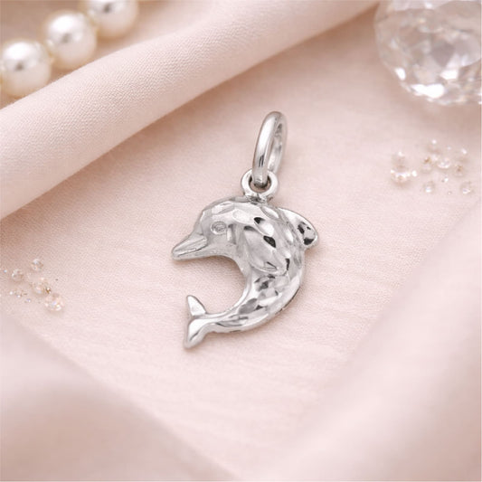 Ciondolo Joy Gioielli oro bianco 18 KT con delfino diamantato MISURA UNICA