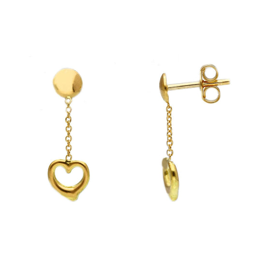 Orecchini pendenti Joy Gioielli in oro 18 kt con cuore elegante MISURA UNICA
