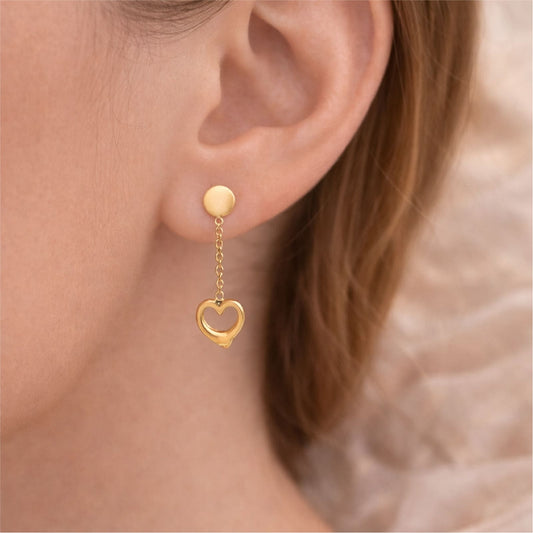 Orecchini pendenti Joy Gioielli in oro 18 kt con cuore elegante MISURA UNICA