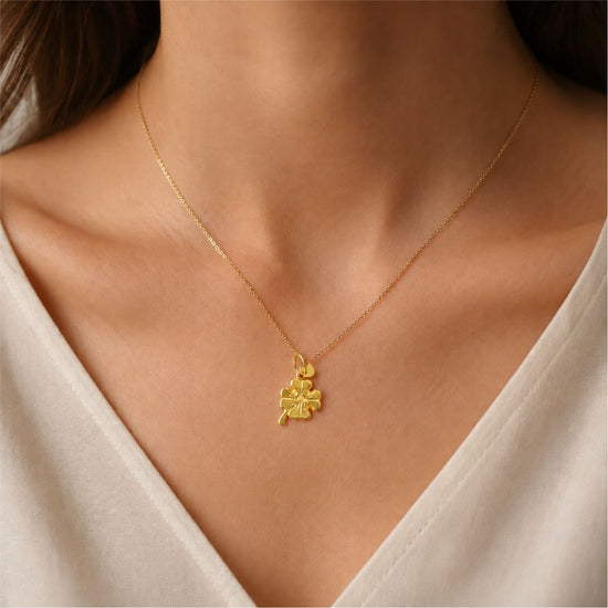 Ciondolo Joy Gioielli quadrifoglio in oro giallo 9kt da donna MISURA UNICA