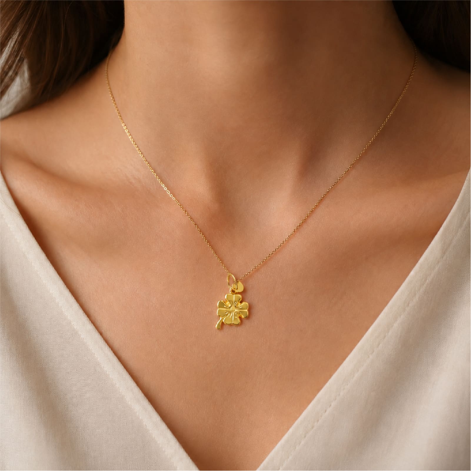 Ciondolo Joy Gioielli quadrifoglio in oro giallo 9kt da donna MISURA UNICA