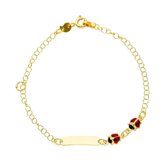 Bracciale bambini JOY Gioielli Oro oro 9KT con coccinelle 17,5 cm