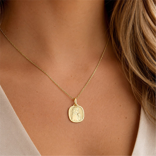 Ciondolo Joy Gioielli in oro giallo 9kt con madonna e bambino MISURA UNICA