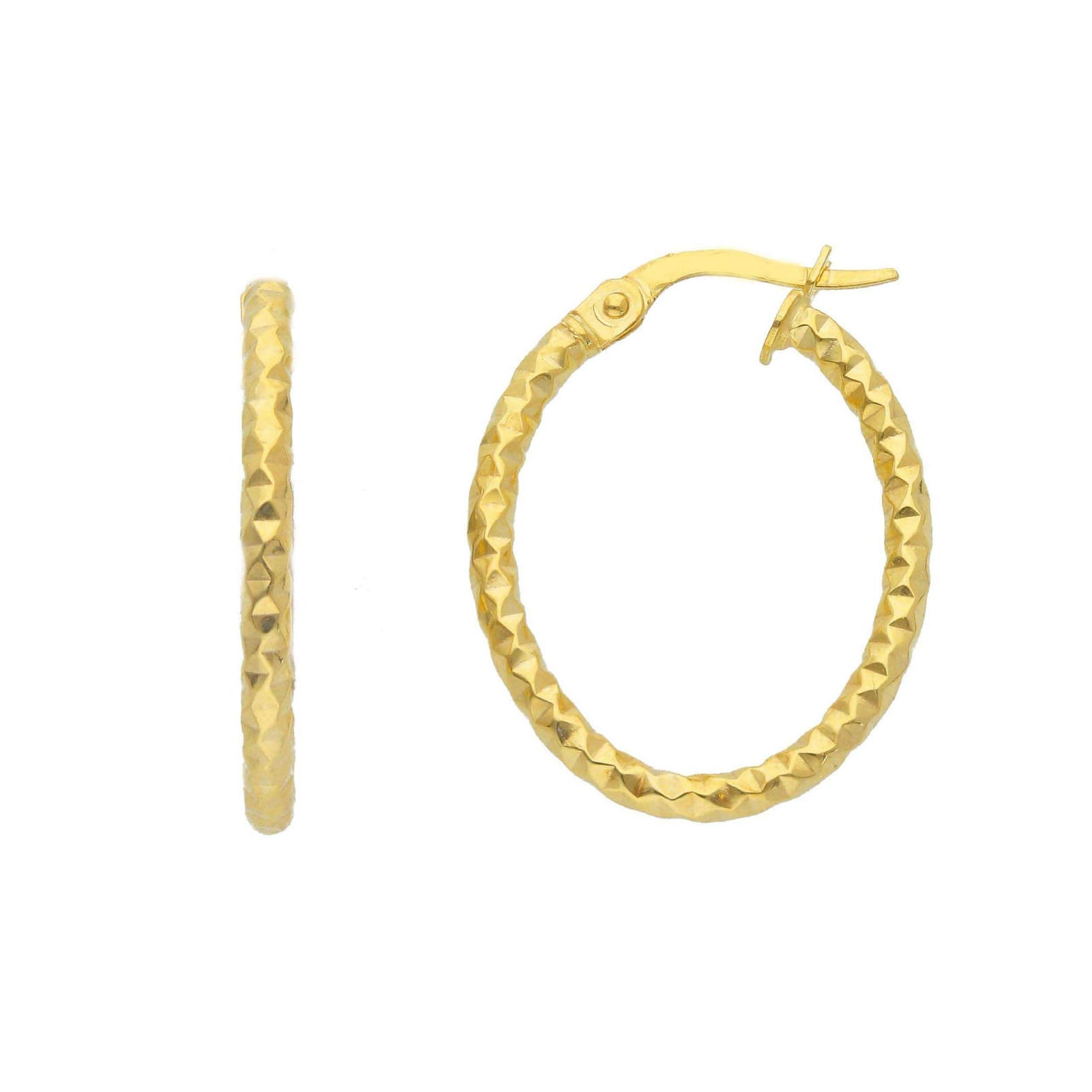 Orecchini ovali Joy Gioielli in oro giallo 9kt martellato MISURA UNICA